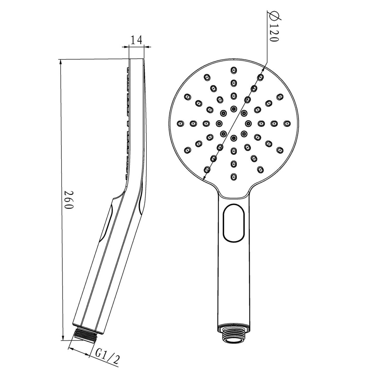 Round Chrome ABS 3 Function Handheld Shower Only-YT Bathroom