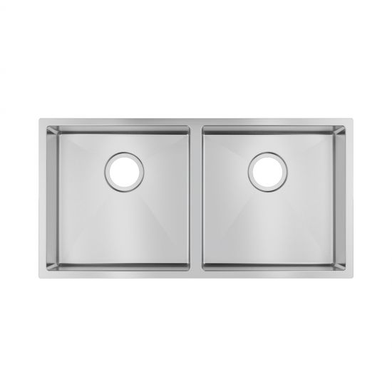 1.2mm 865x440x200mm Handmade Double Bowls Top/Undermount Kitchen Sink Round Corner