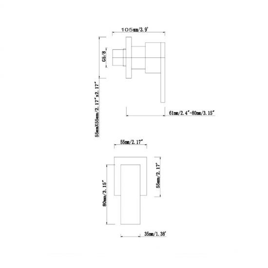 TW Black Shower Wall Taps