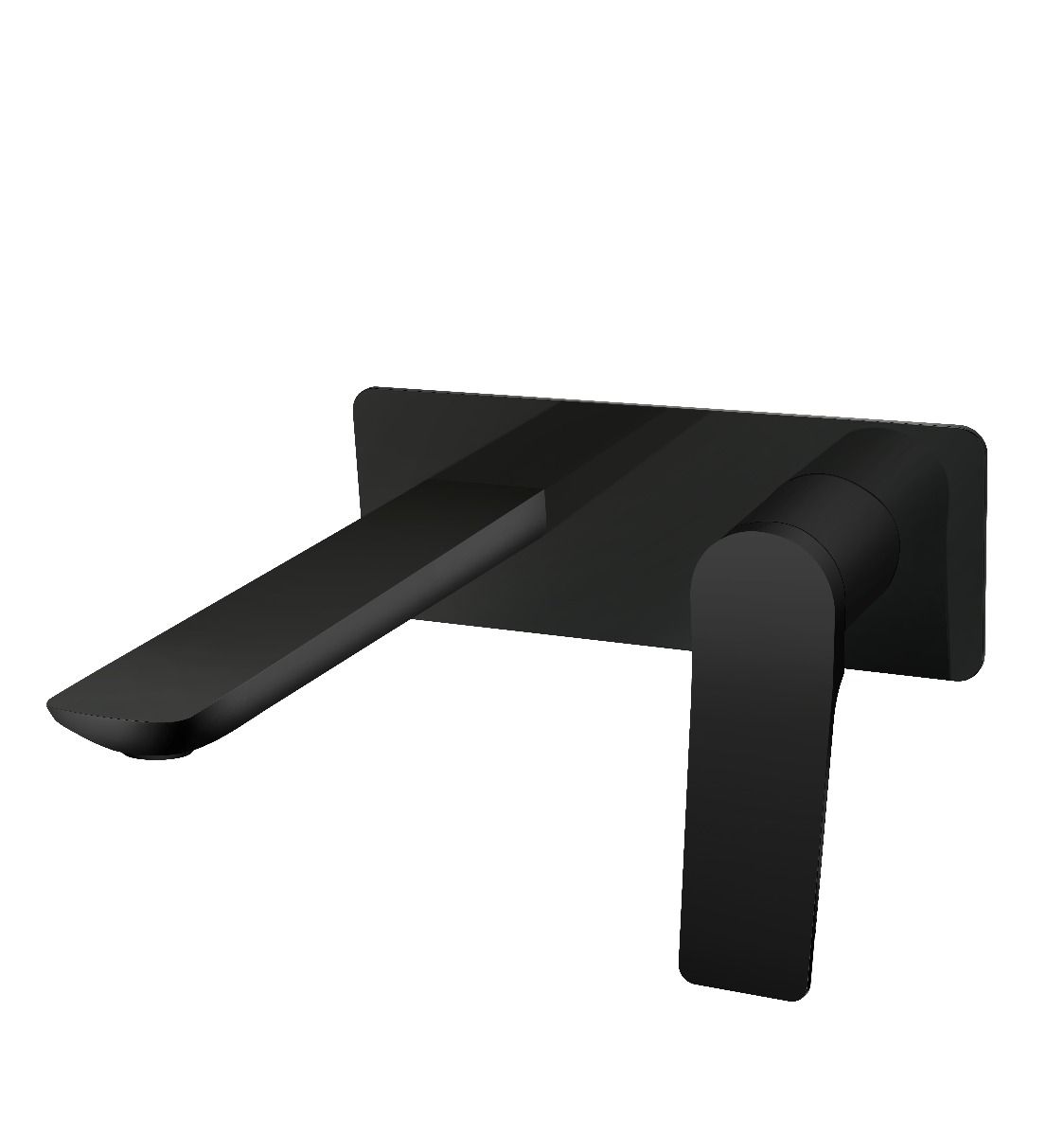 RUSHY Series Square Black Wall Mixer with Spout(color up)(with extension)