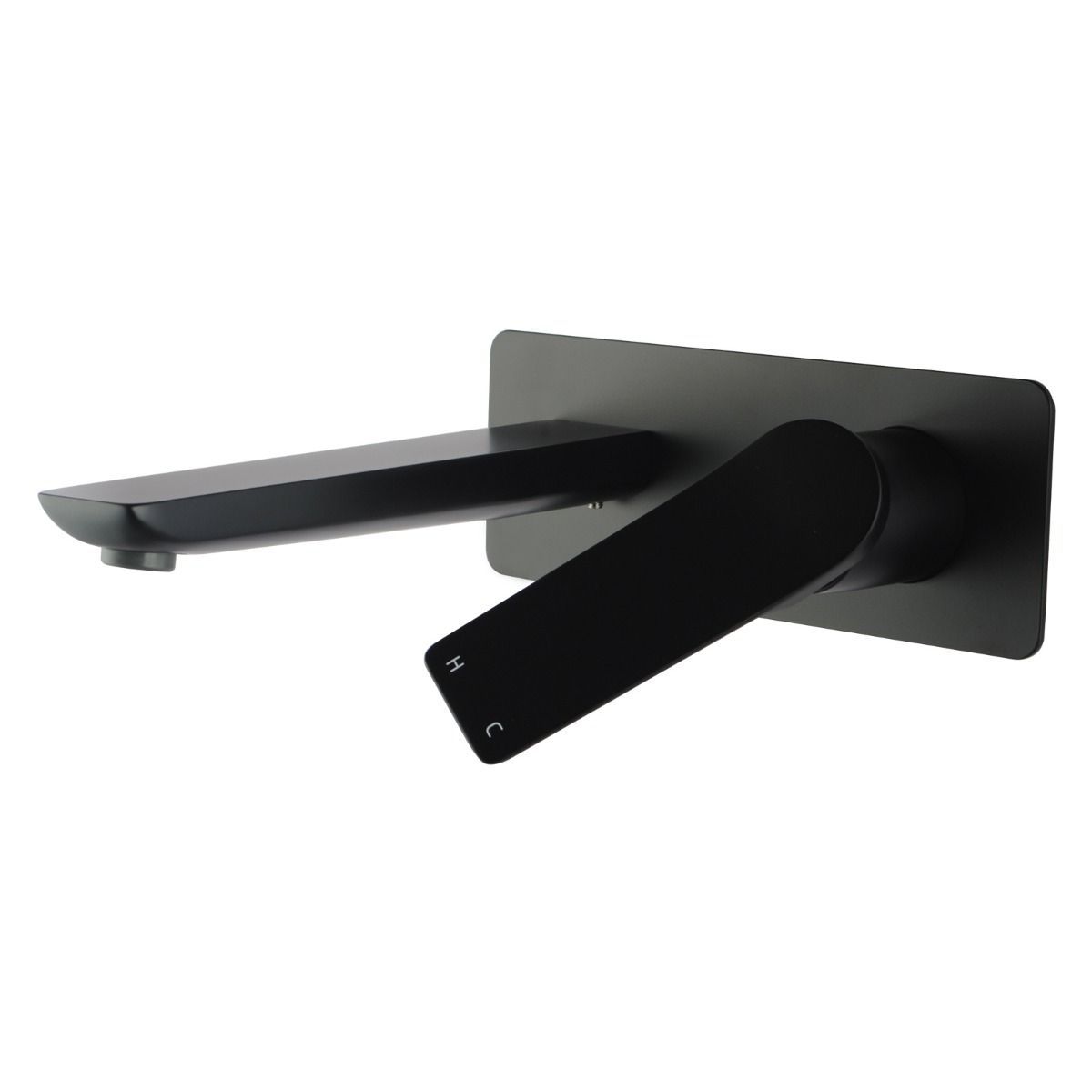 RUSHY Series Square Black Wall Mixer with Spout(color up)(with extension)