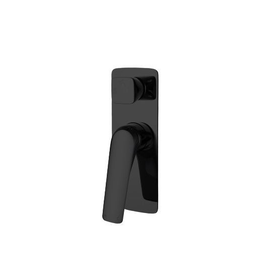 TW Square Black Shower/Bath Wall Mixer with Divert