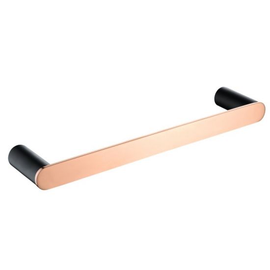 Black & Rose Gold Single Towel Holder 300mm Stainless Steel 304 Wall Mounted