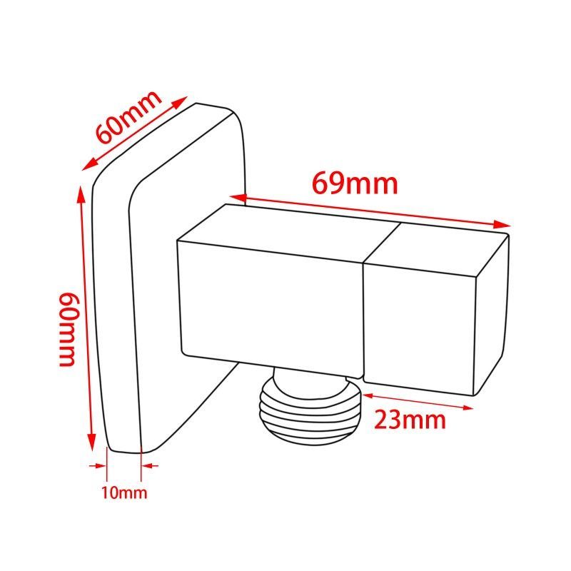 Chrome Square Brass Washing Machine Taps Set