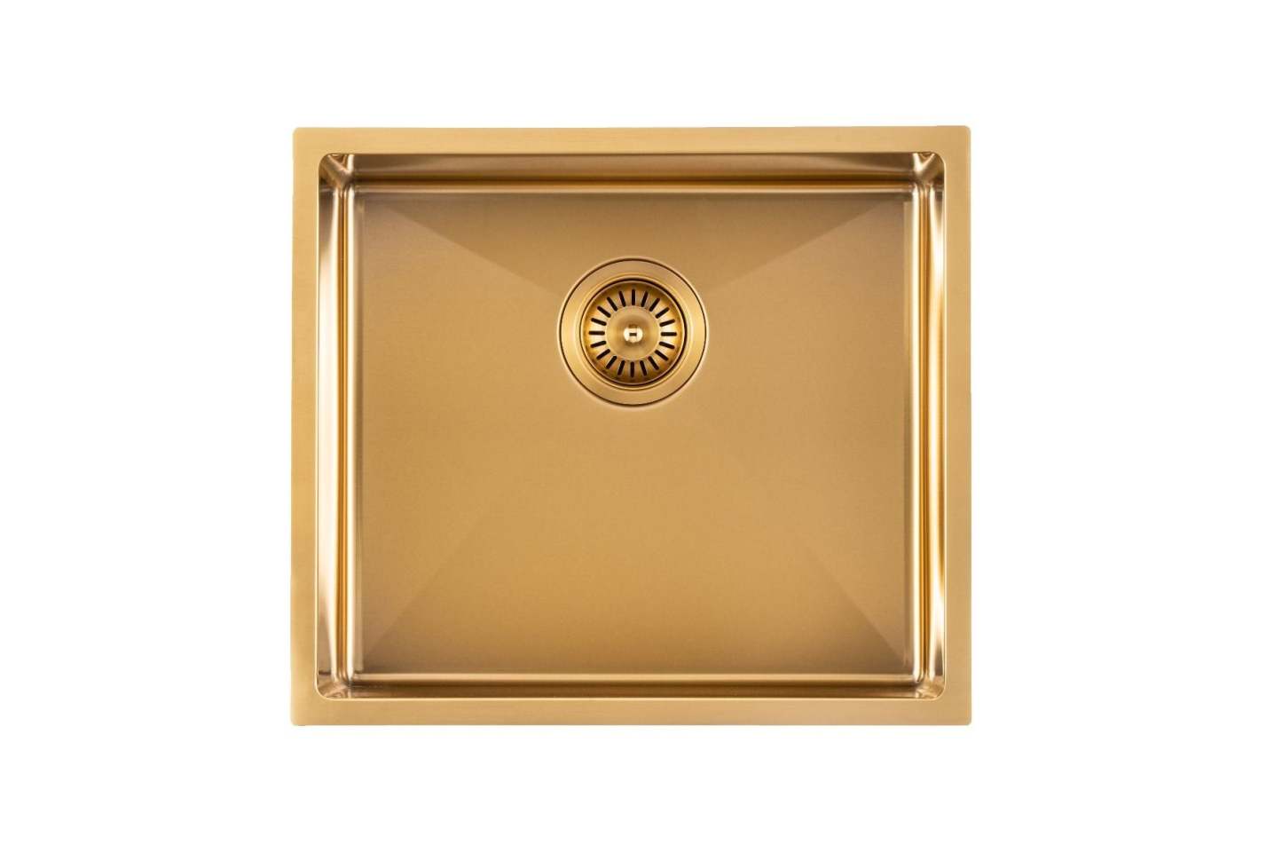 Brushed Gold 490x440x230mm 1.2mm Handmade Top/Undermount Single Bowl Kitchen/Laundry Sink