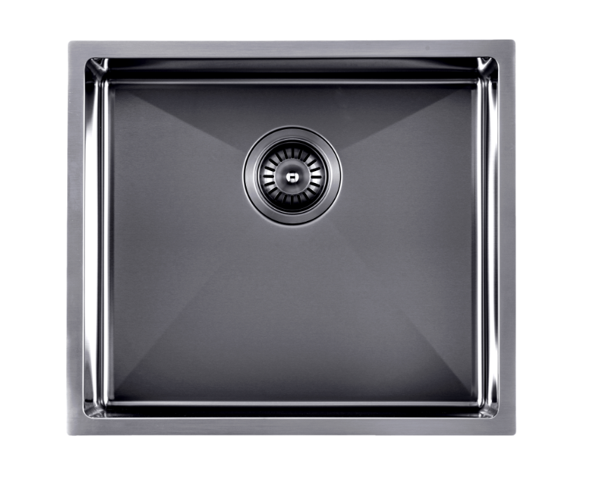 Gun Metal Grey 510x450x230mm 1.2mm Handmade Top/Undermount Single Bowl Kitchen/Laundry Sink
