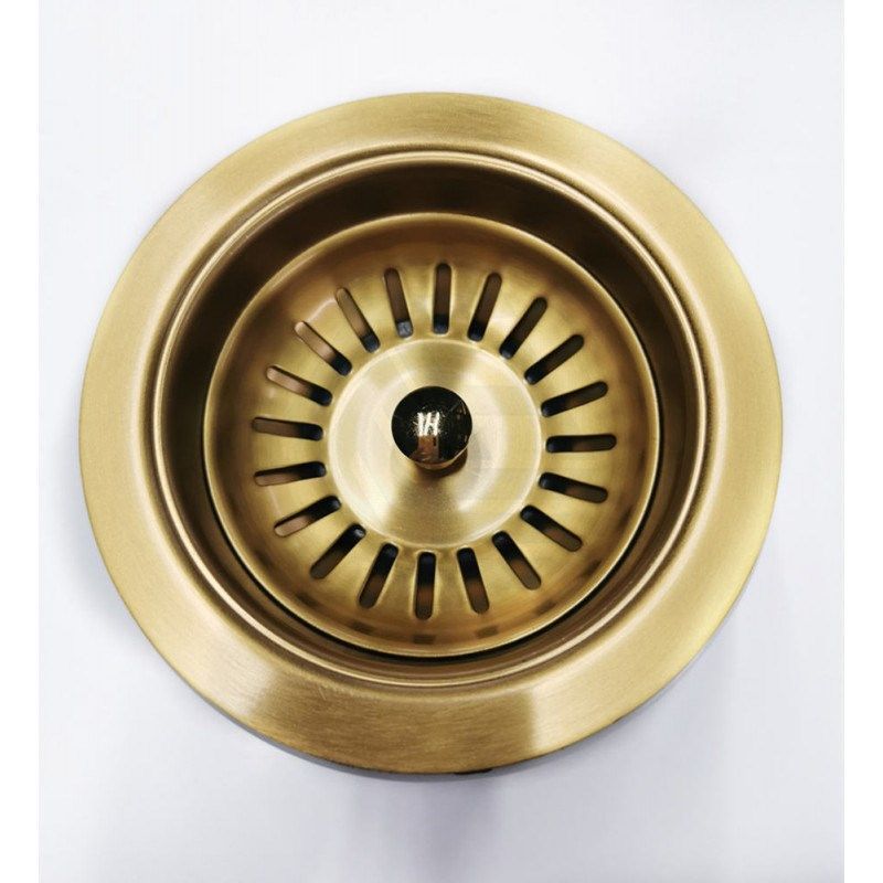 90/114mm Kitchen Sink Gold Strainer Waste Assembly Stainless Steel 304-YT Bathroom