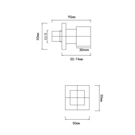 TW Chrome Cubic Shower Wall Taps