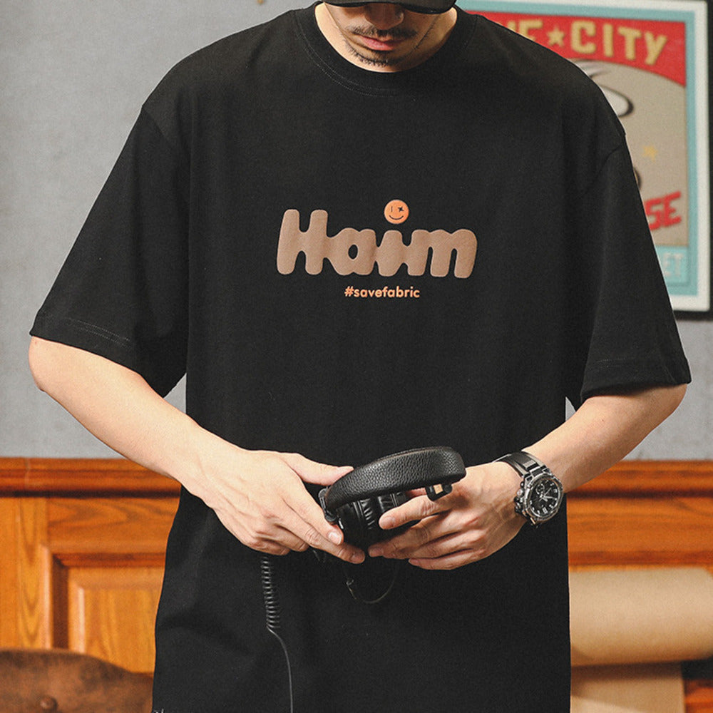 美式復古短袖t恤夏季新款純棉印花潮牌寬松大碼t恤