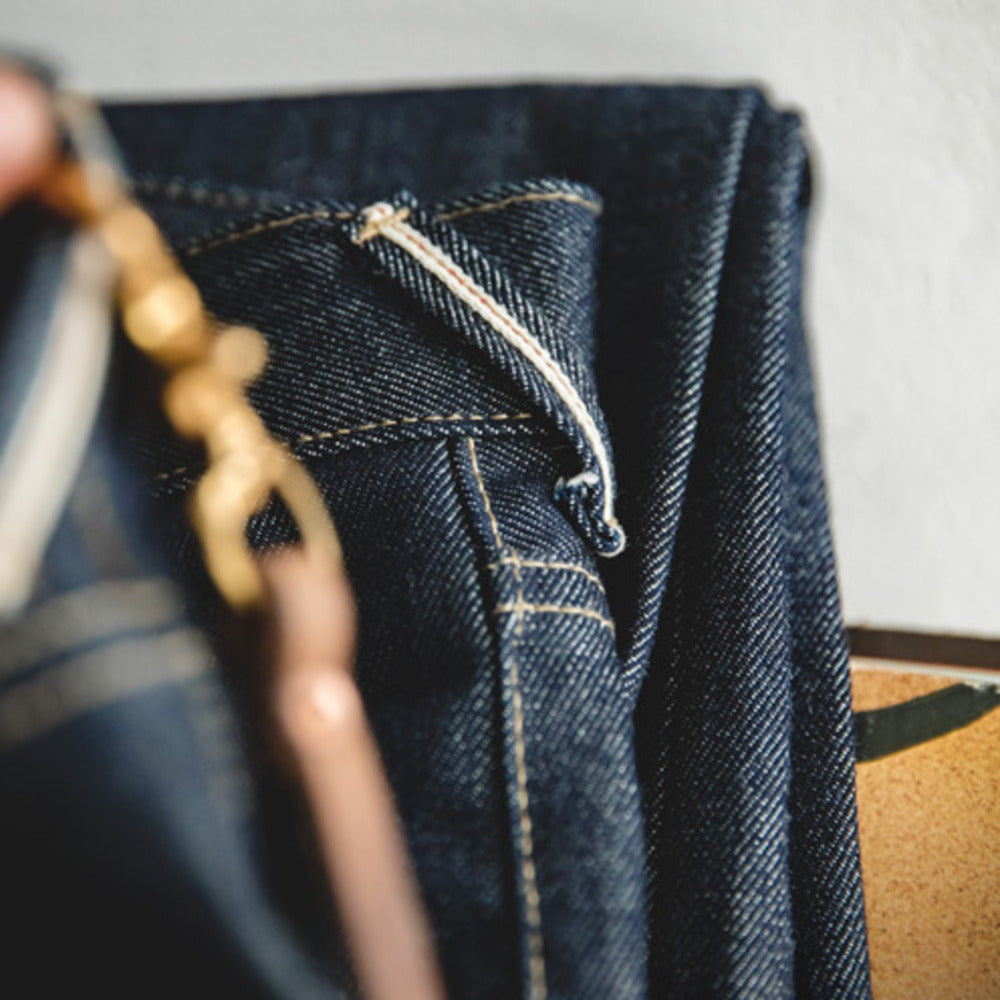 復古丹寧赤耳原牛直筒牛仔褲養牛長褲