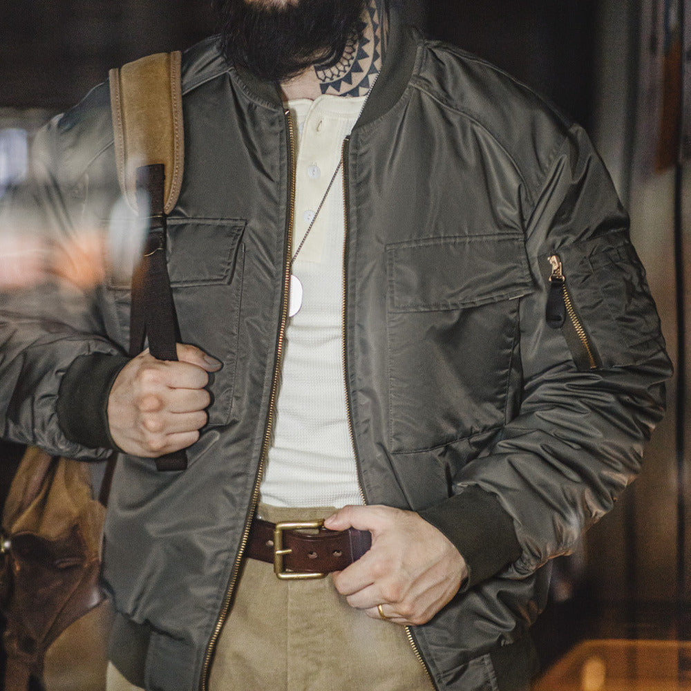 美式復古MA1飛行員夾克棉服軍事風加厚棒球服外套