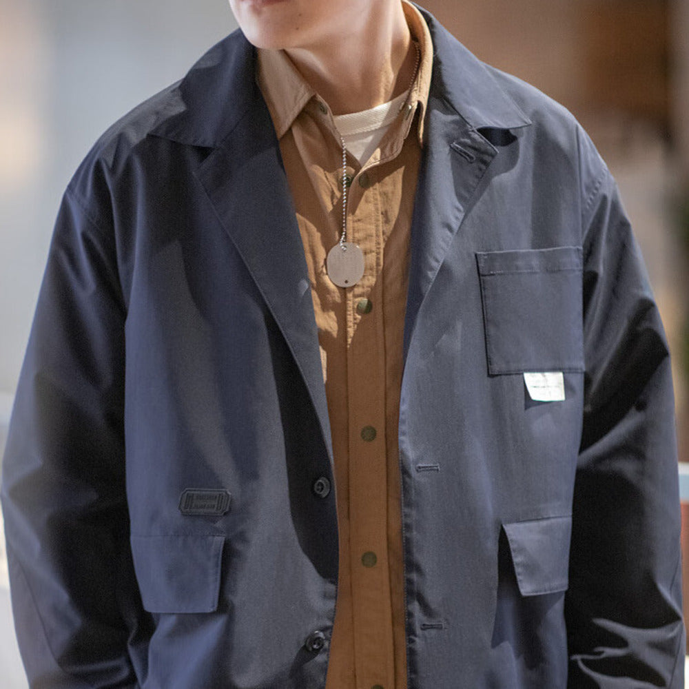 山系戶外多口袋夾克cityboy平駁領休閑百搭外套