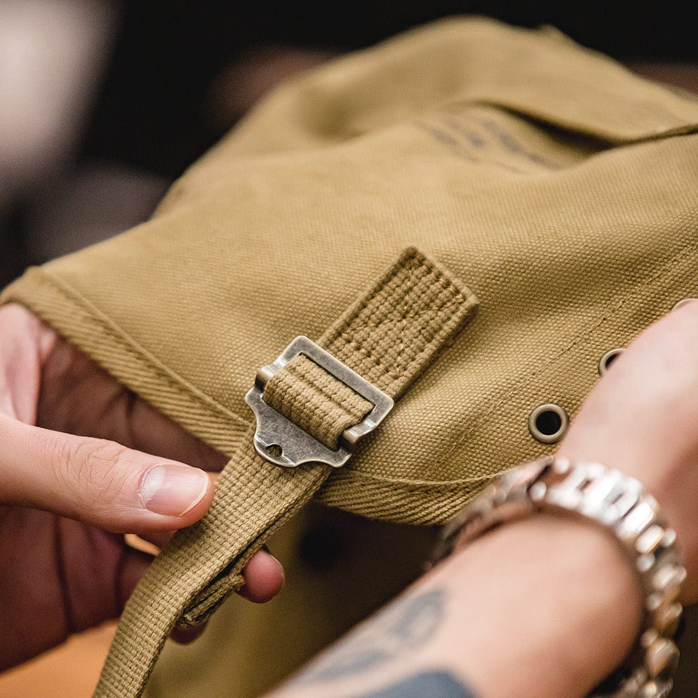 美式M1961字母帆布斜挎包手提单肩机车腰差包