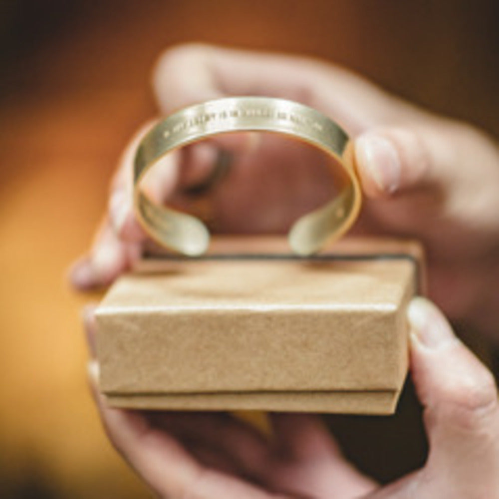 復古BLISS開口拋光白銅寬手镯字母黃銅打磨手環配飾品