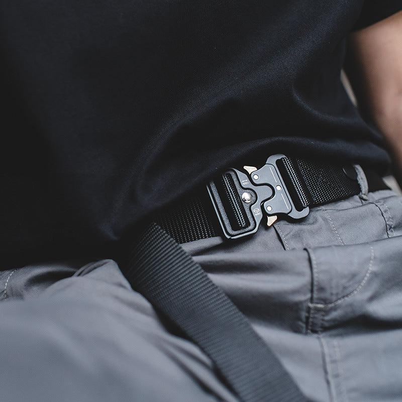 復古戰術自動腰帶眼鏡蛇機能帆布特種戶外執政褲腰帶