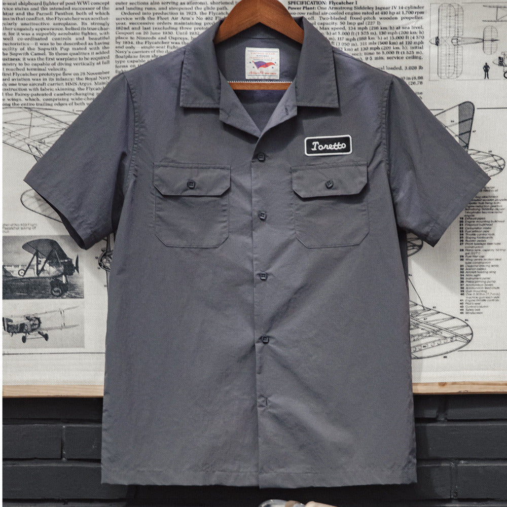 Toretto襯衫美式薄款硬漢短袖襯衣男夏