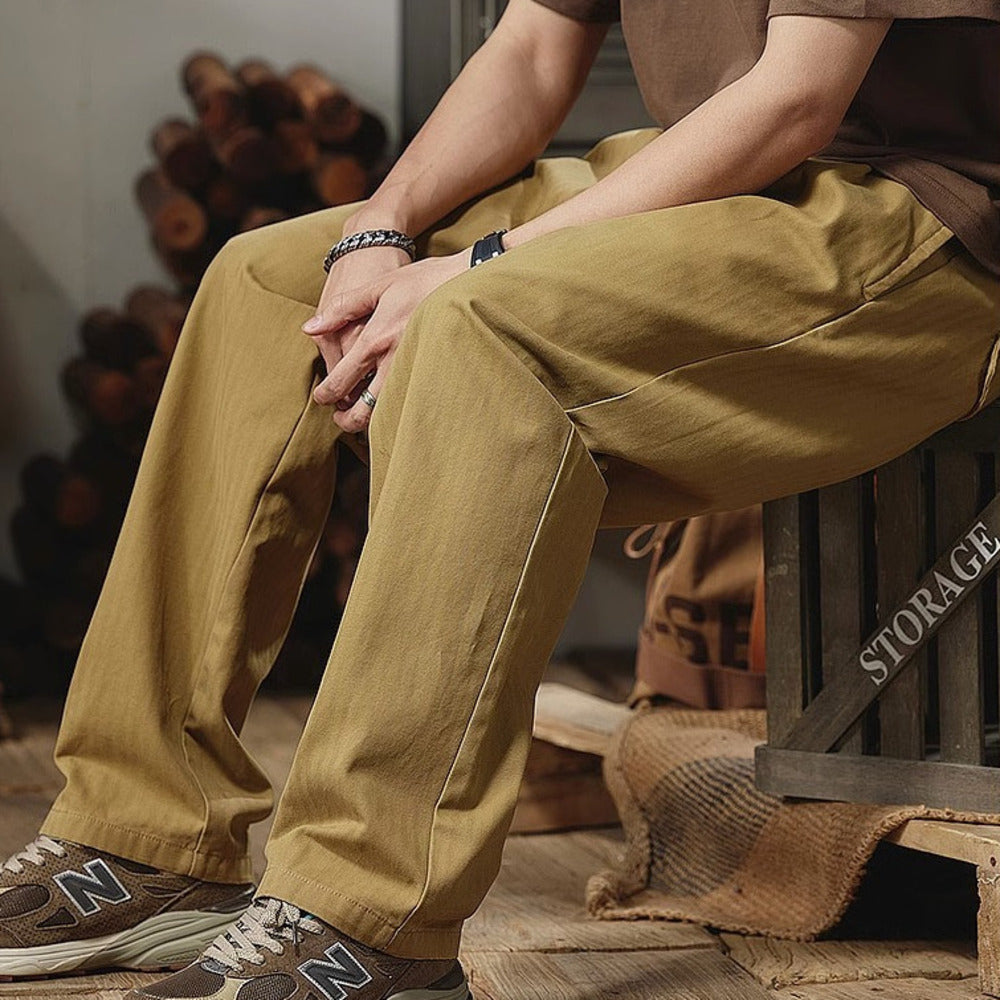 美式高街復古戶外潮牌直筒寬松長褲