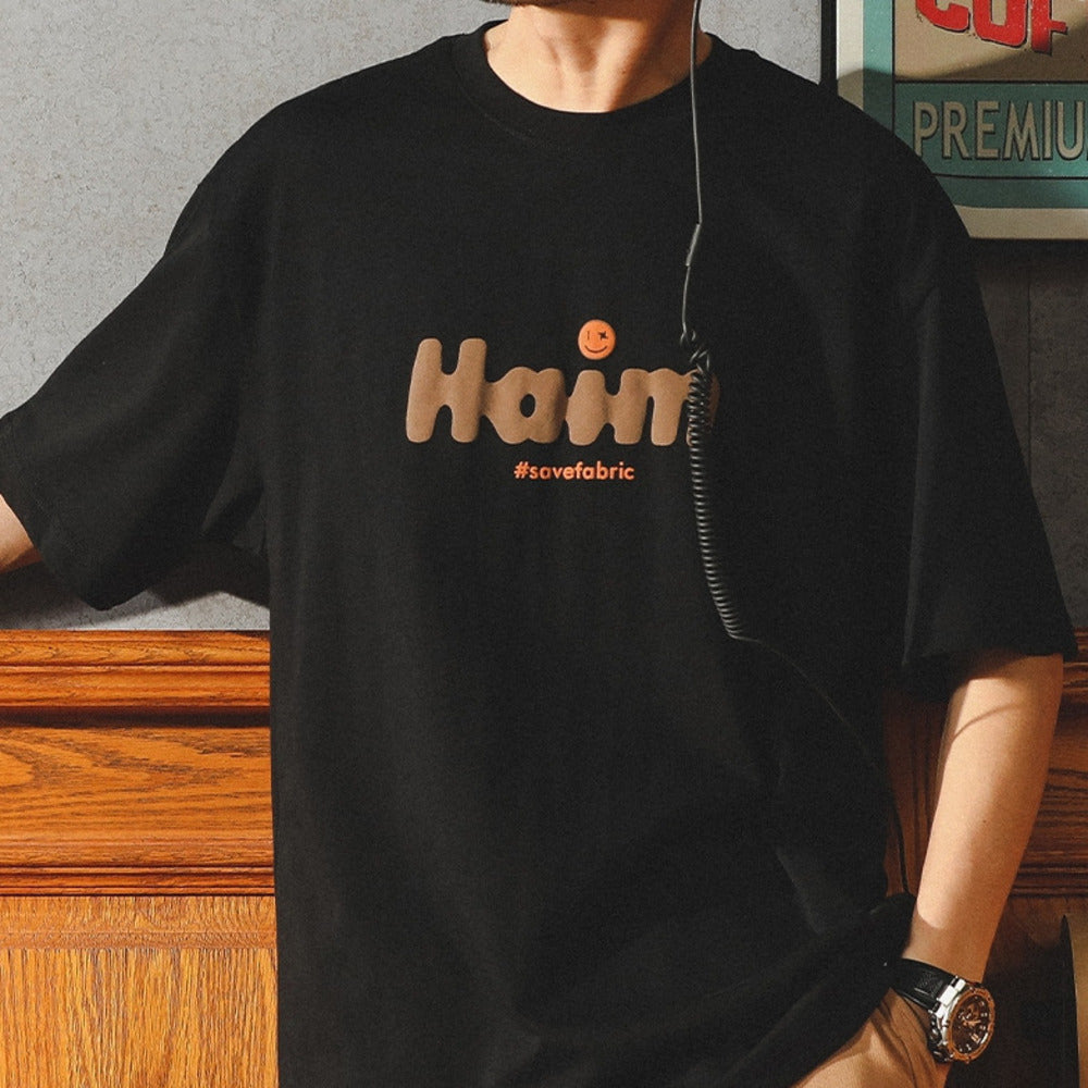 美式復古短袖t恤夏季新款純棉印花潮牌寬松大碼t恤