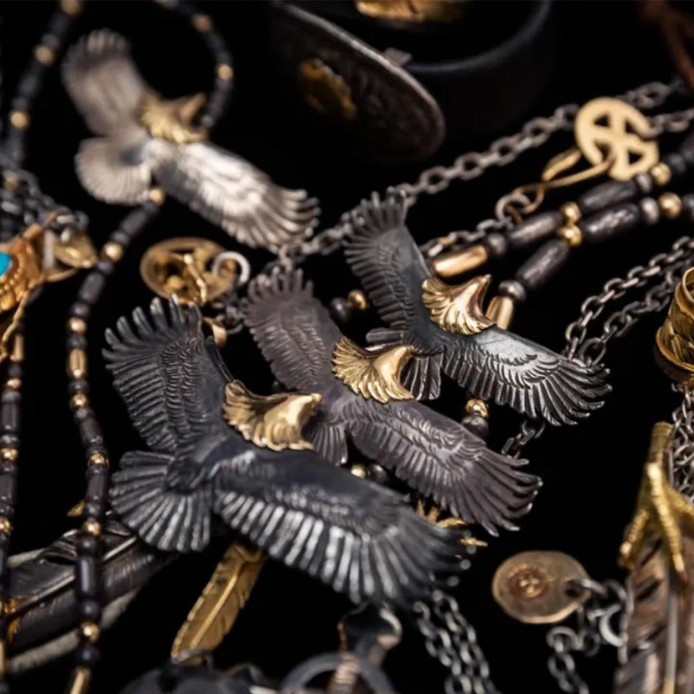 印第安民族風格小眾平價手環高喬復古風唐草金鷹手鐲