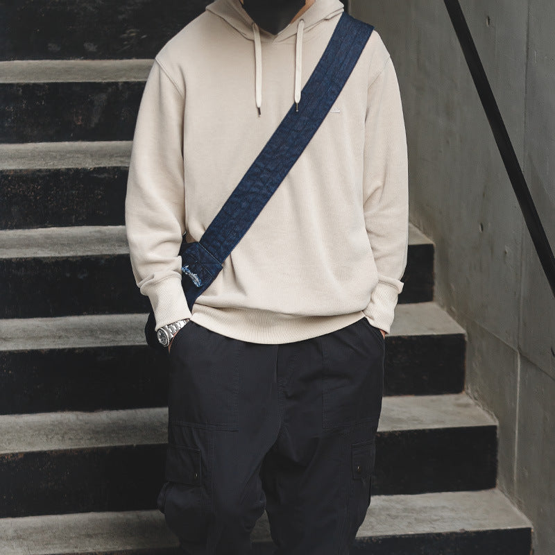 復古灰色連帽衛衣vintage阿美咔叽純色運動外套