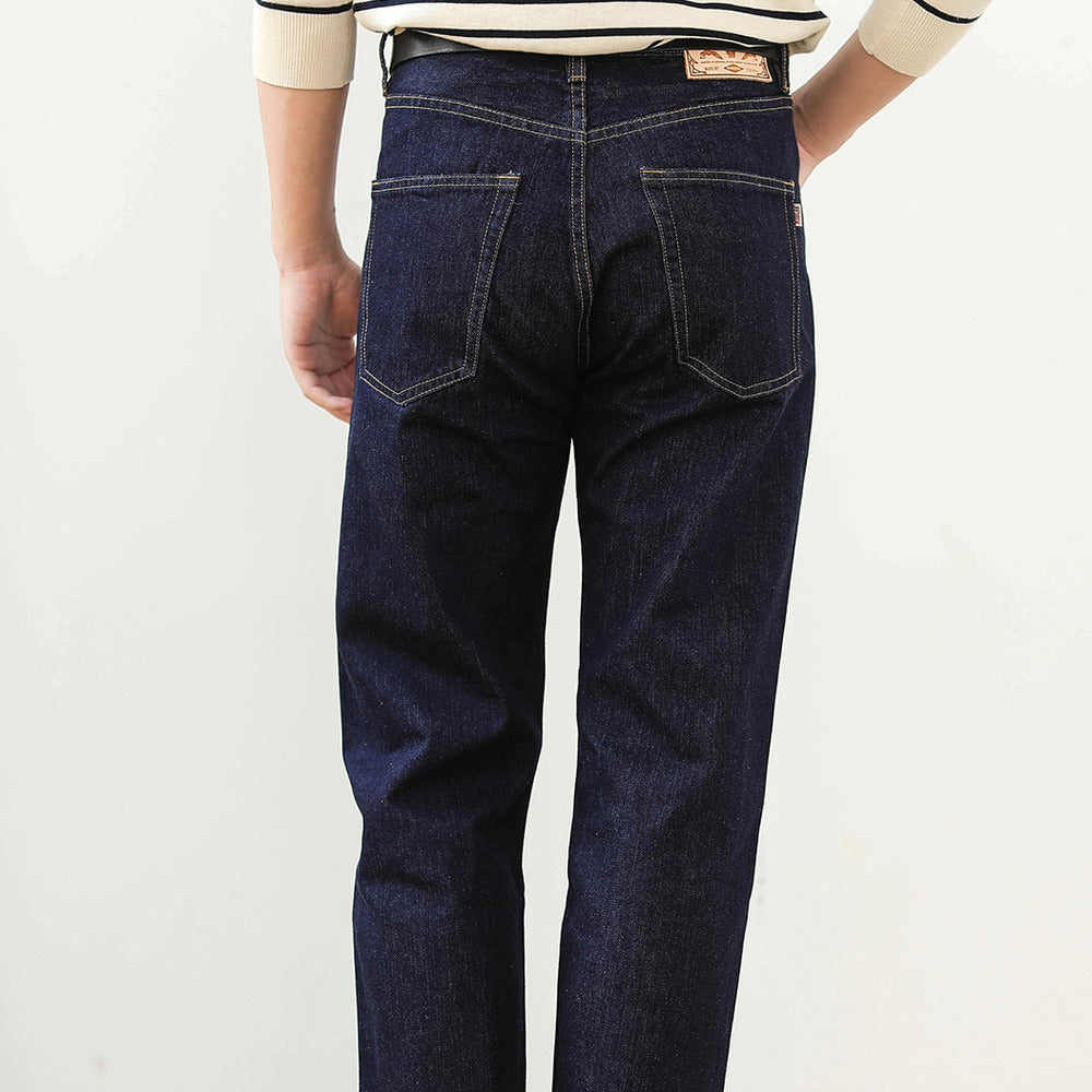 高端復古水洗百搭直筒牛仔褲阿美咔叽赤耳丹寧合身長褲