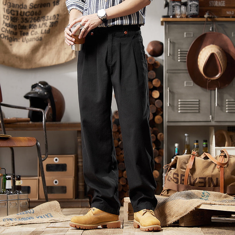 美式高街復古戶外潮牌直筒寬松長褲
