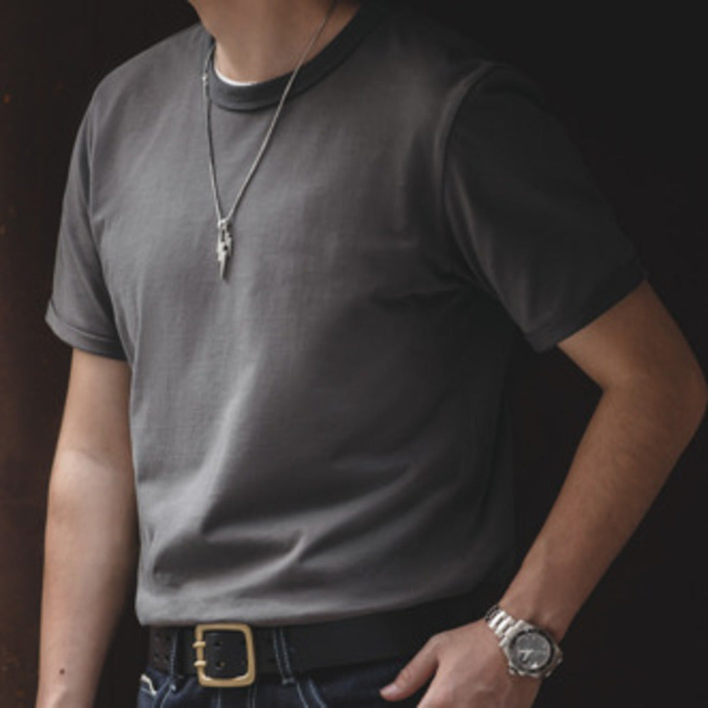 美式復古32支白色t恤內搭二本針夏季短袖打底衫