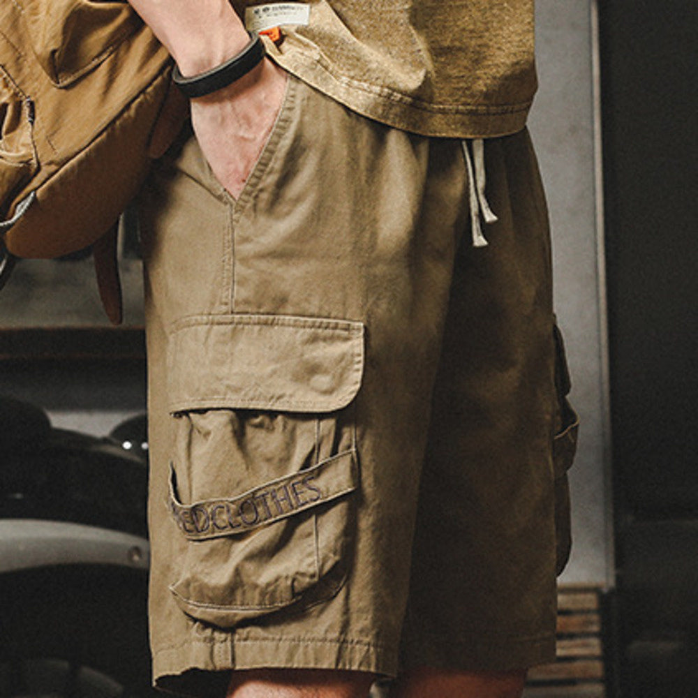 美式夏季休閑短褲男寬松大碼運動直筒褲子男裝純棉五分褲潮牌