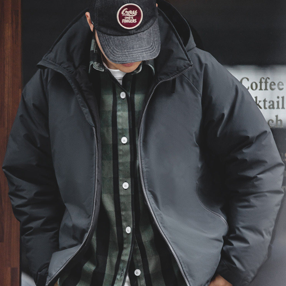 復古輕暖連帽羽絨服防風防寒保暖冬季外套