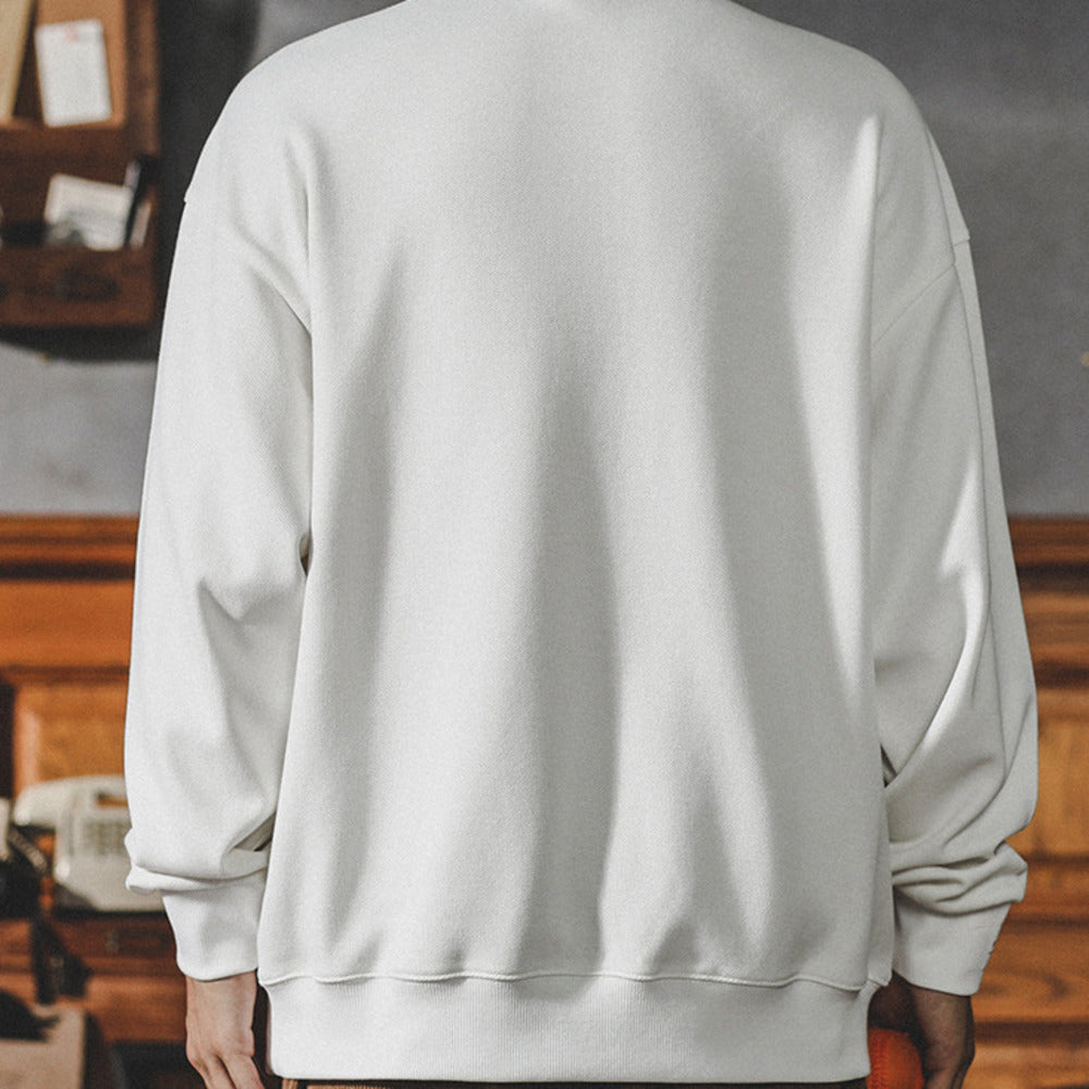 美式復古半拉鏈衛衣男潮牌寬松休閑立領上衣春秋季純棉長袖外套男