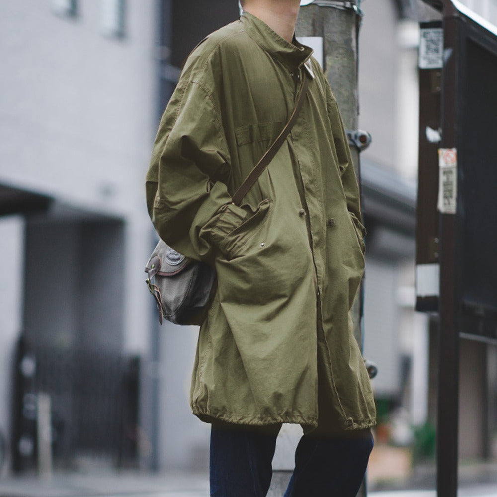 美式二战M65战壕派克服鱼尾风衣长款大衣斗篷