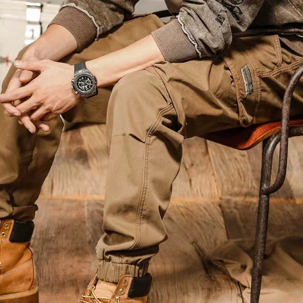美式復古工裝褲寬松大口袋春季新款阿美咔叽休閑褲