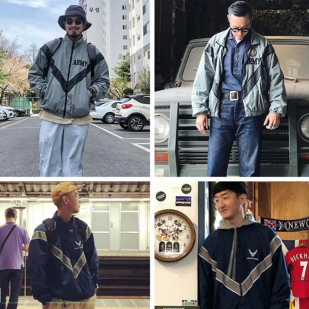 ARMY反光連帽飛行員夾克IPFU校服風速幹外套寬松訓練服