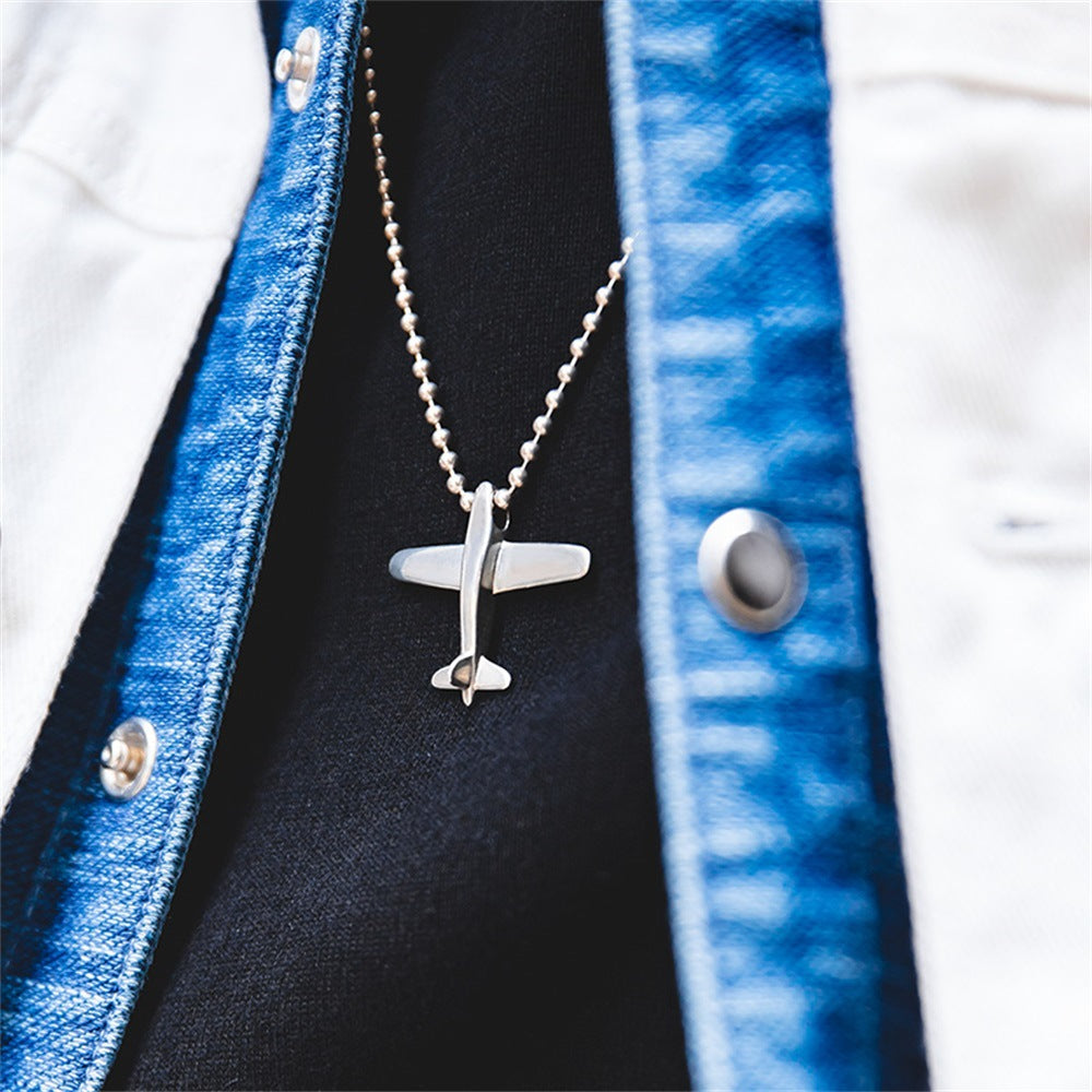 飛機銀吊墜毛衣項鏈掛墜（飛機）
