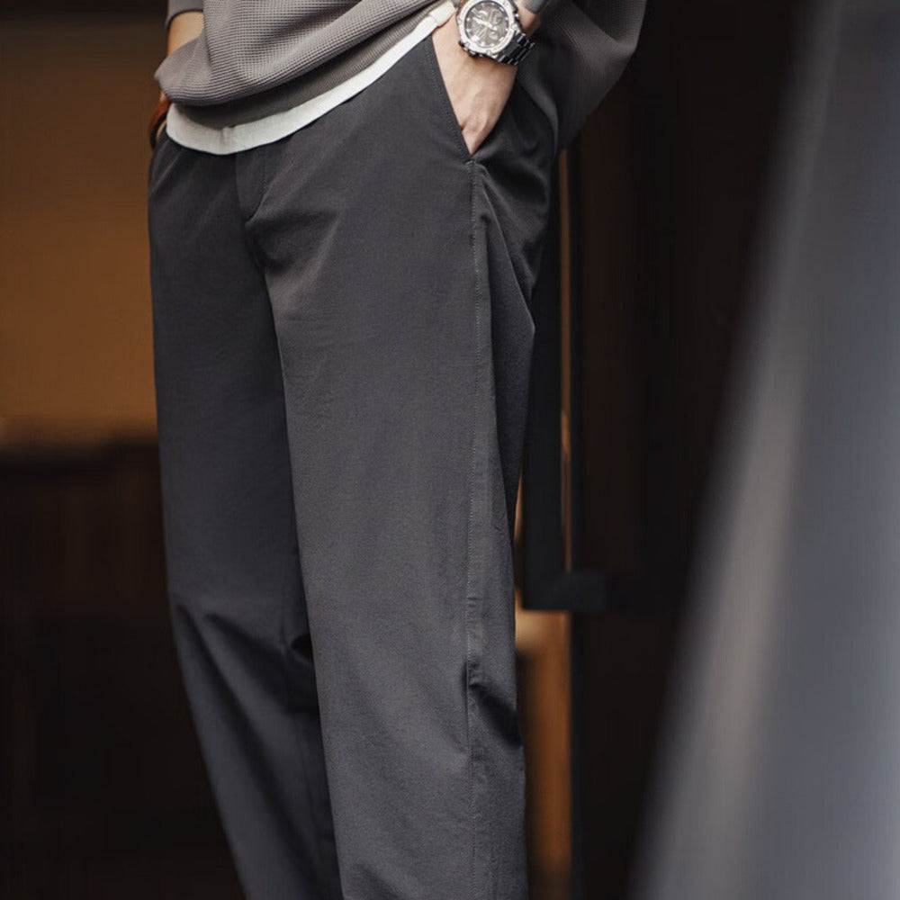 美式休閑長褲四面彈直筒聰明褲cleanfit彈力抗皺錐形褲