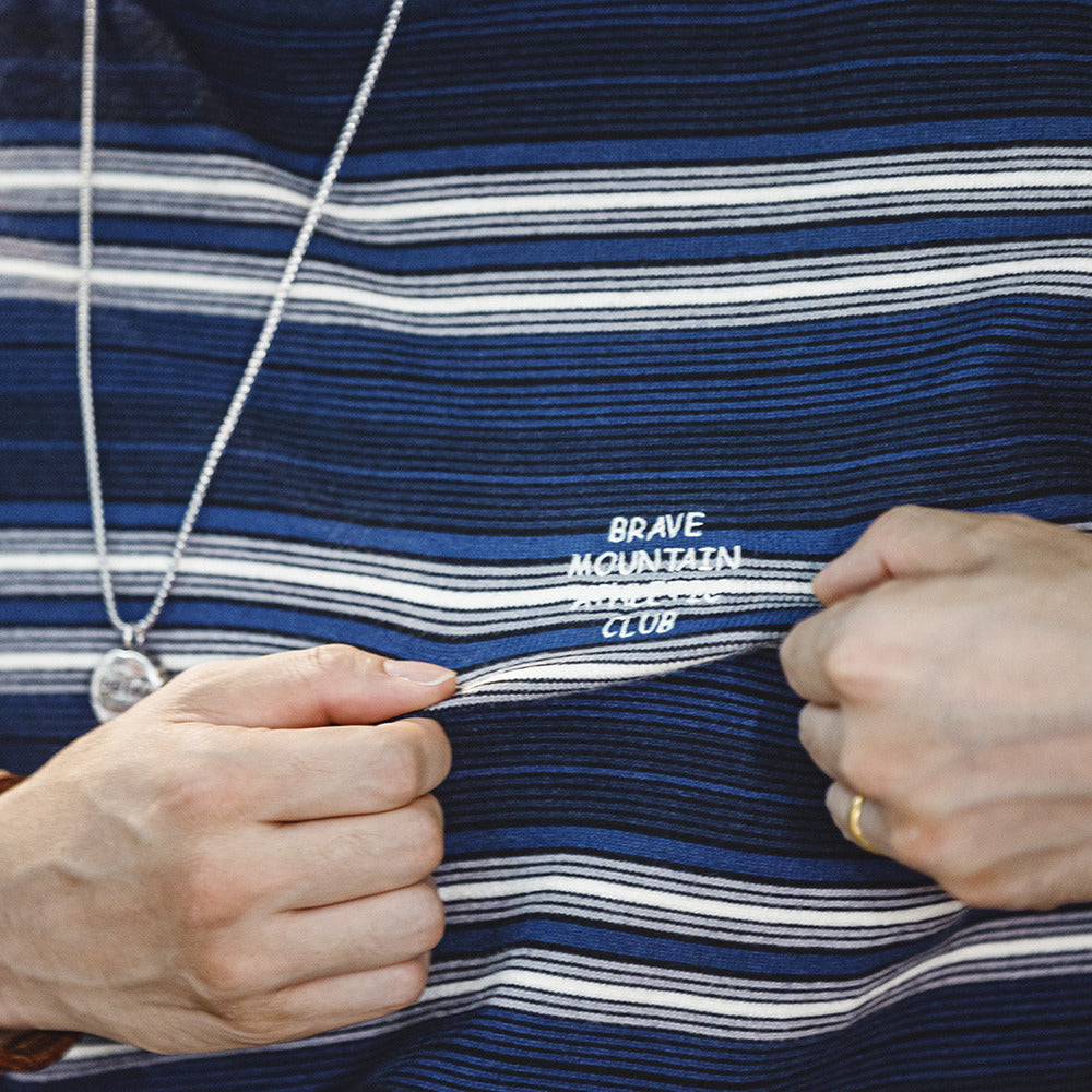 美式休閑撞色條紋長袖T恤Cityboy混紡圓領落肩針織衫