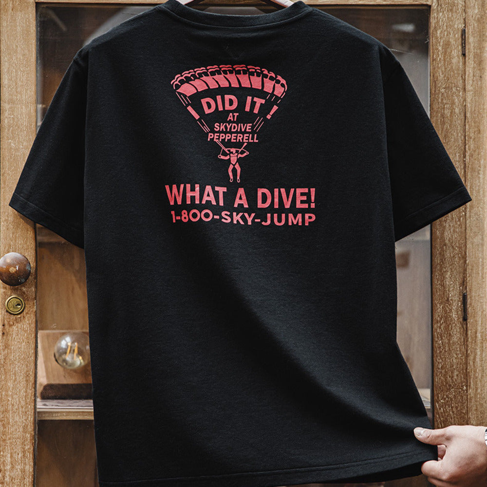 美式復古趣味字母印花短袖T恤撞色針織圓領打底衫男夏季