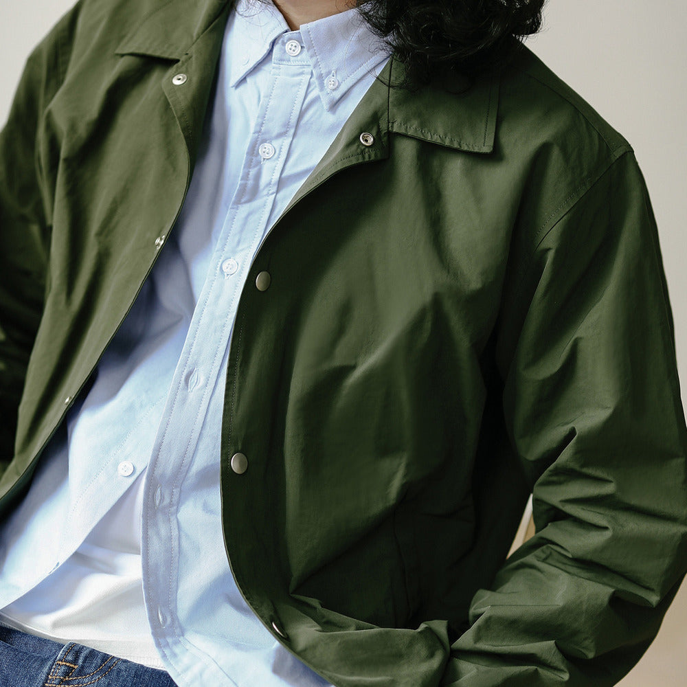 高級感美式復古教練夾克風衣男女同款防風山系工裝外套