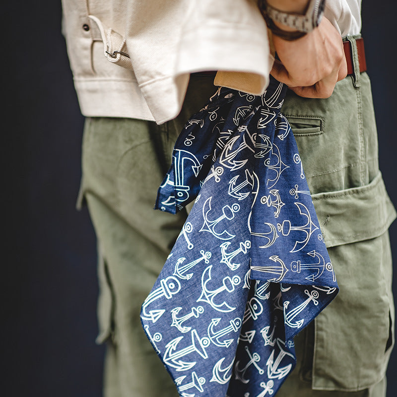 復古方巾飾品阿美咔叽文藝腰果領巾街頭頭巾