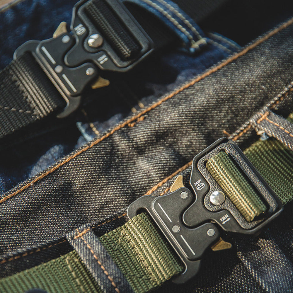 復古戰術自動腰帶眼鏡蛇機能帆布特種戶外執政褲腰帶