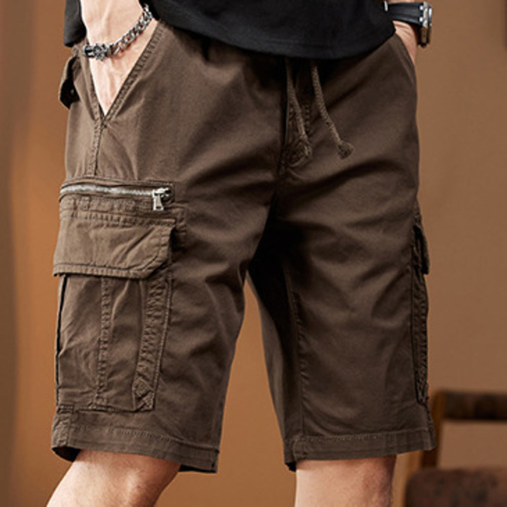 美式潮牌復古工裝短褲男士夏季寬松中褲2024新款休閑五分褲子