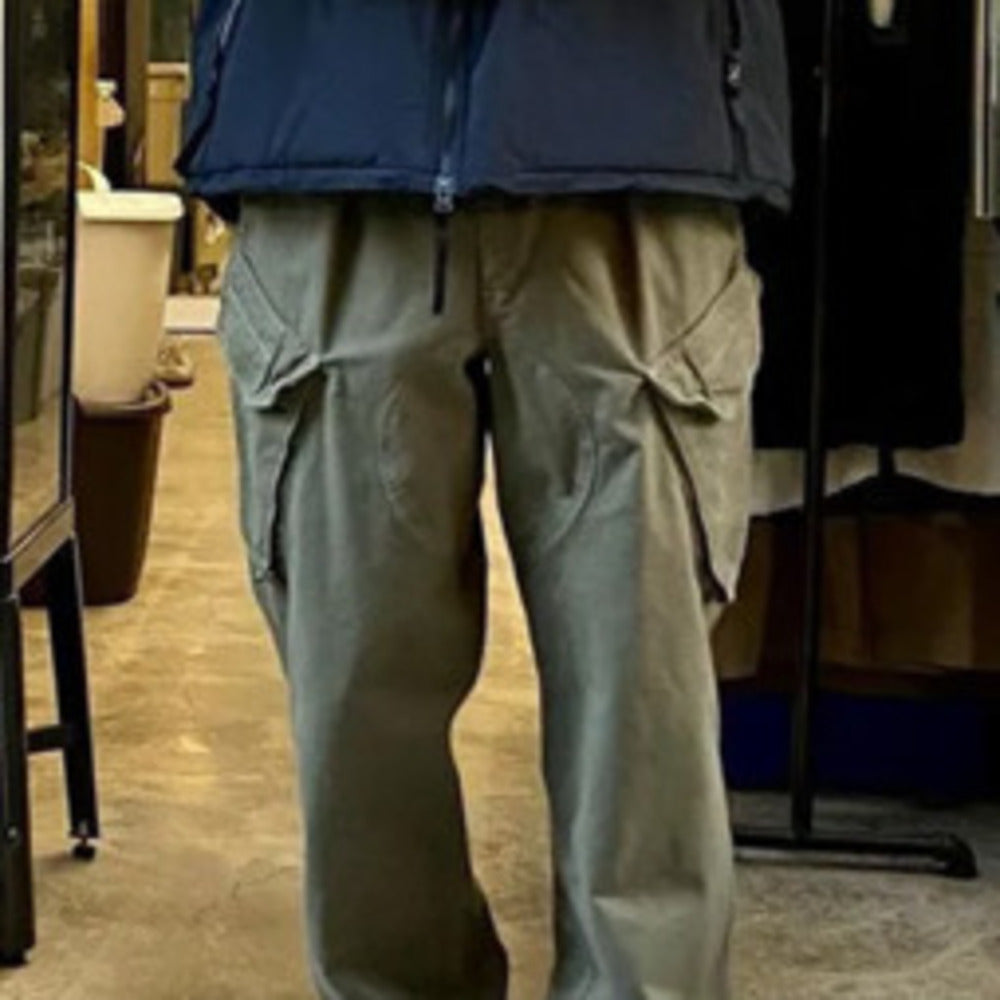 英國錐形休閒褲鬆緊抽繩大口袋奇諾長褲