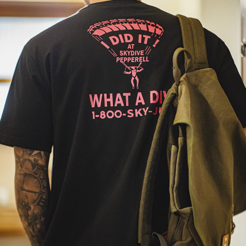 美式復古趣味字母印花短袖T恤撞色針織圓領打底衫男夏季