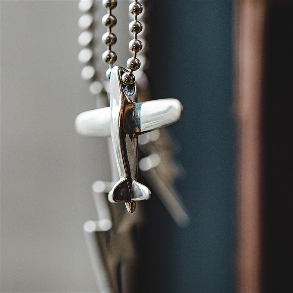 飛機銀吊墜毛衣項鏈掛墜（飛機）