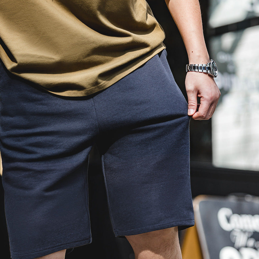 美式復古灰色休閒褲針織短褲運動衛褲五分籃球褲