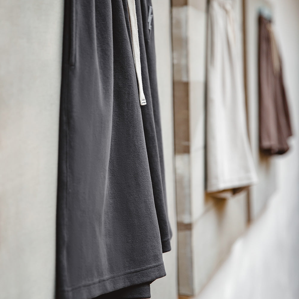 美式珠地空氣層短褲針織刺繡運動籃球五分衛褲