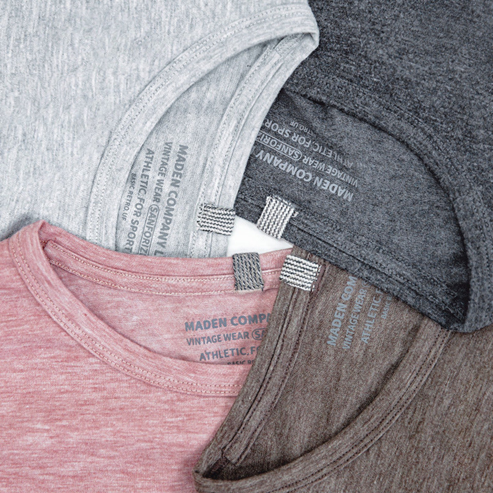 美式休閑混紡無痕短袖T恤薄款透氣純色圓領打底汗衫