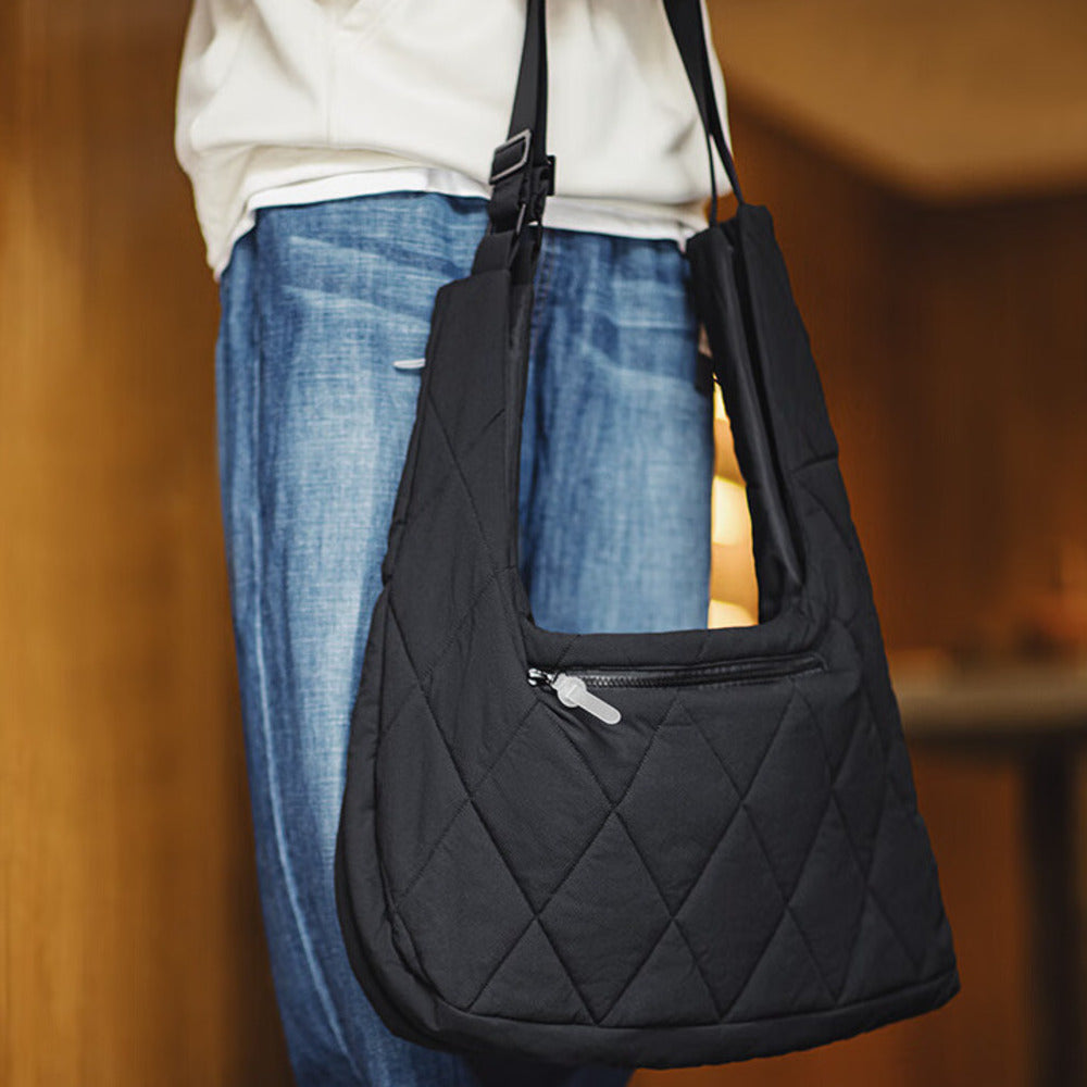 山系戶外绗縫多功能馬甲大容量斜挎包加棉坎肩背心