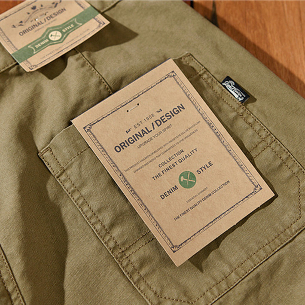 時尚工裝風休閑男士新款寬松直筒美式復古長褲