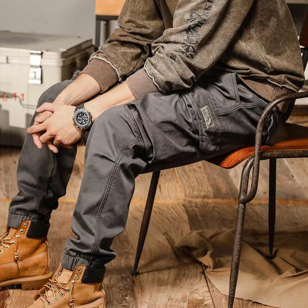 美式復古工裝褲寬松大口袋春季新款阿美咔叽休閑褲